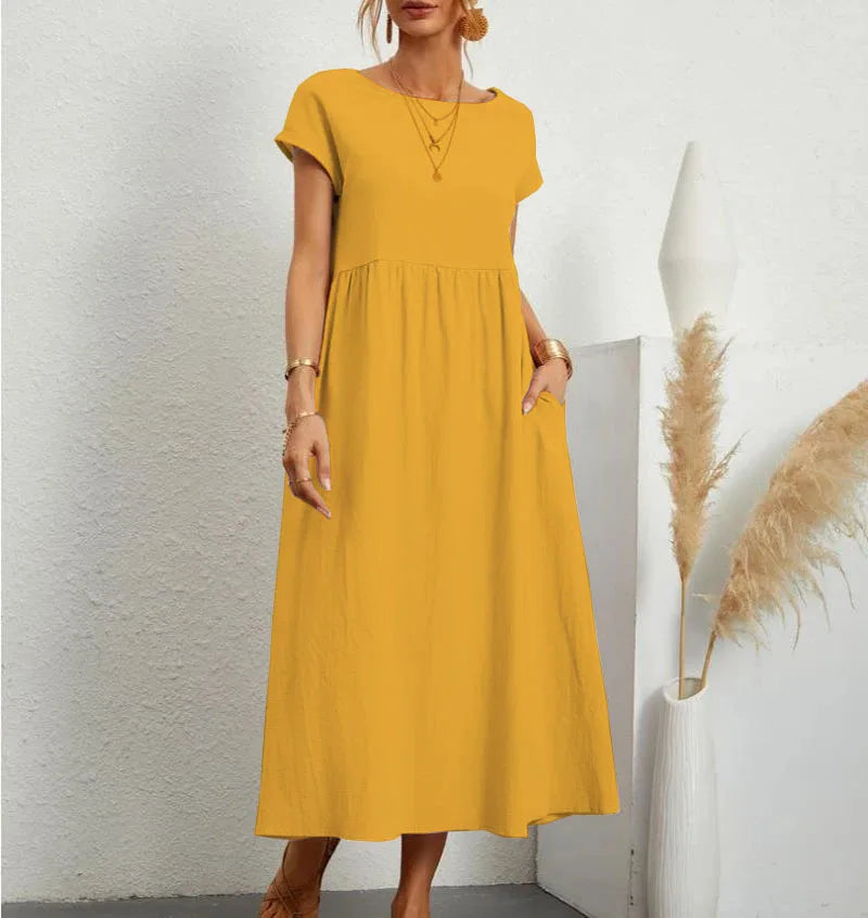 Vintage Jurk Losse Pasvorm Flatterend voor Vrouw