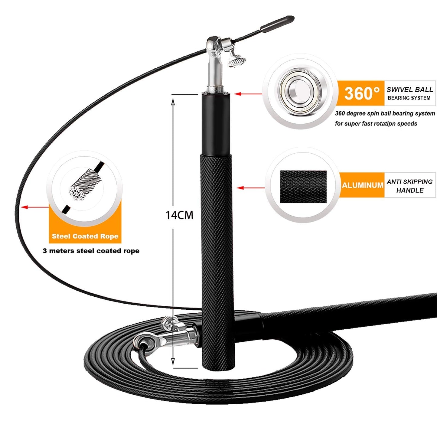 Jump Rope 360° Crossfit Springtouw Snel en Duurzaam