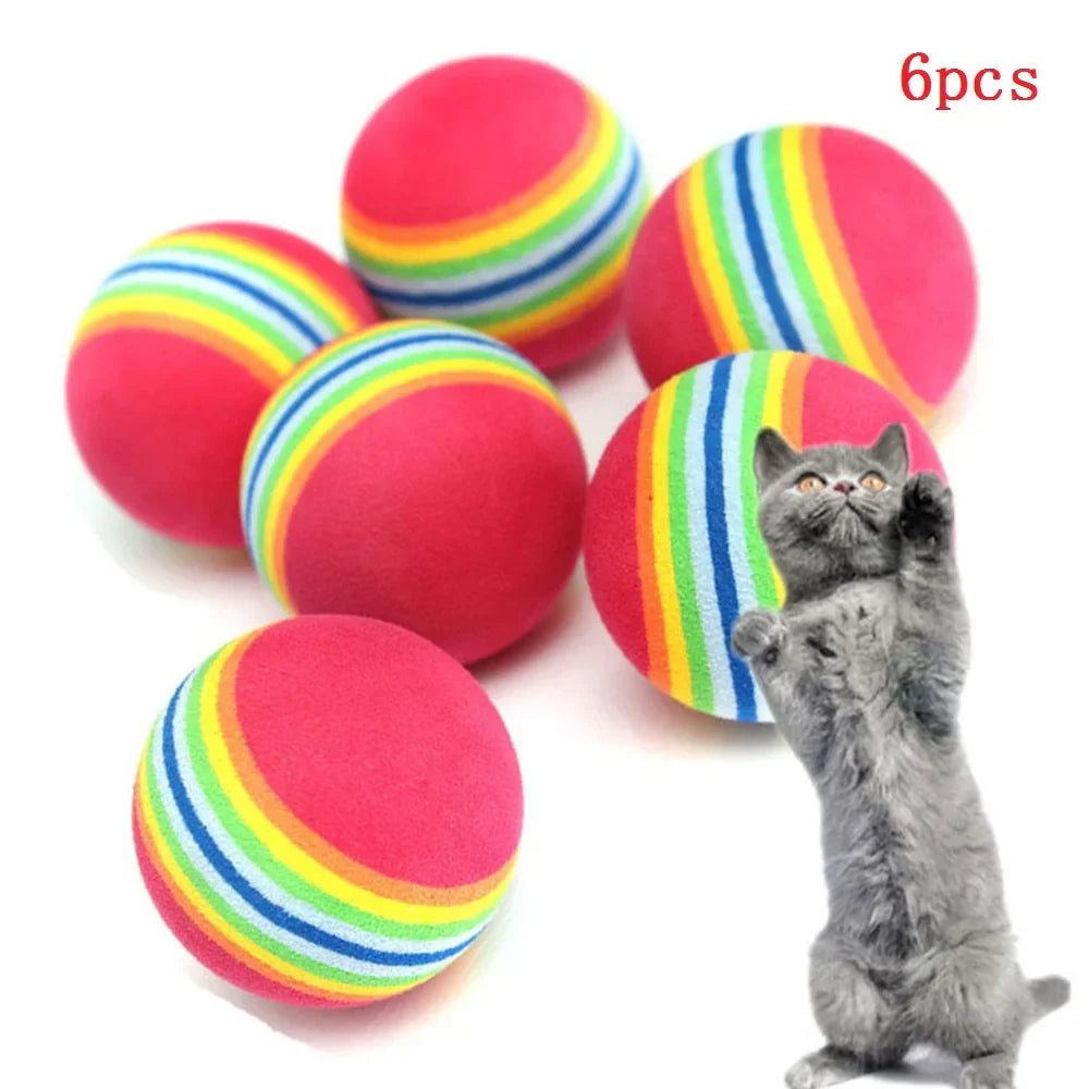 Kattenbal Speelgoed 6 Stuks Kleurrijke Veilige EVA Ballen