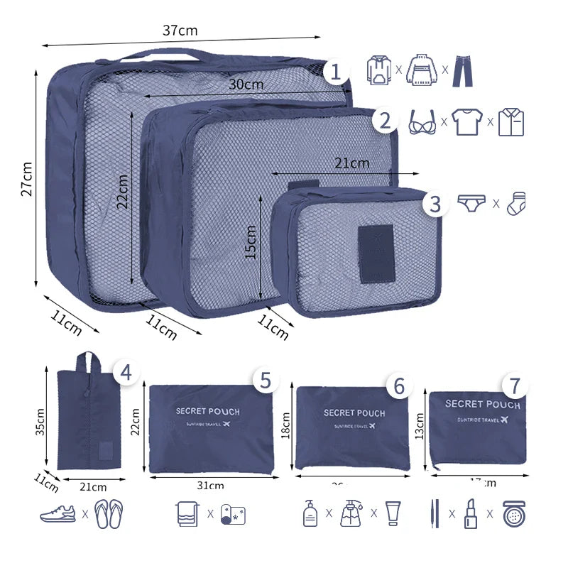 Reisorganizer Set met Opbergzakken en Reistas Accessoires