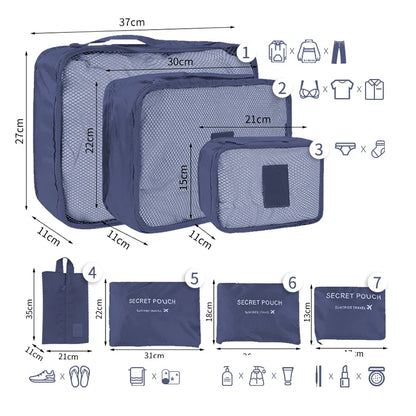 Reisorganizer Set met Opbergzakken en Reistas Accessoires
