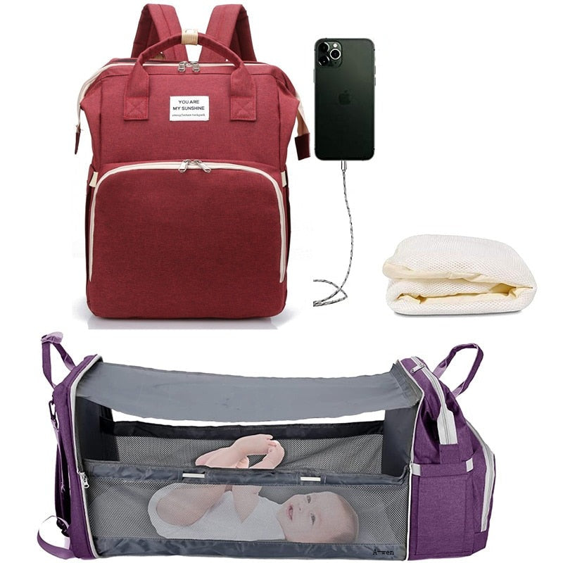 2-in-1 Luiertas Baby Rugzak Draagbaar