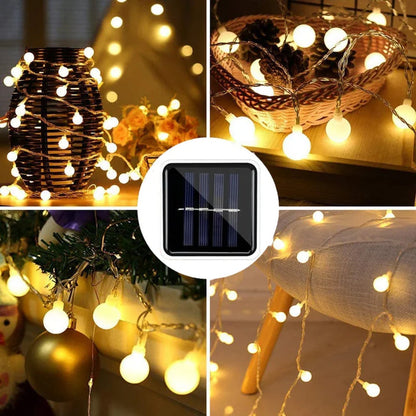 Zonne-Energie LED Lichtslinger 10m Waterdicht Buitenverlichting