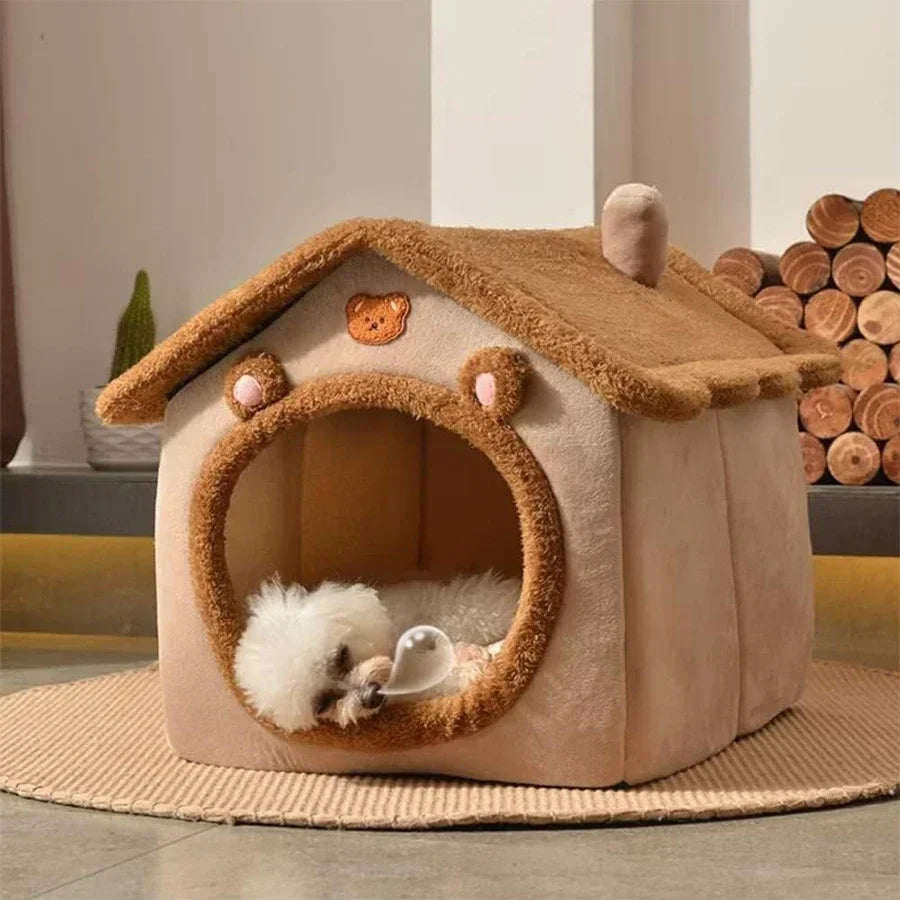 Opvouwbaar Kattenhuisje - Wasbaar Huisdierenbed voor Katjes en Kleine Honden