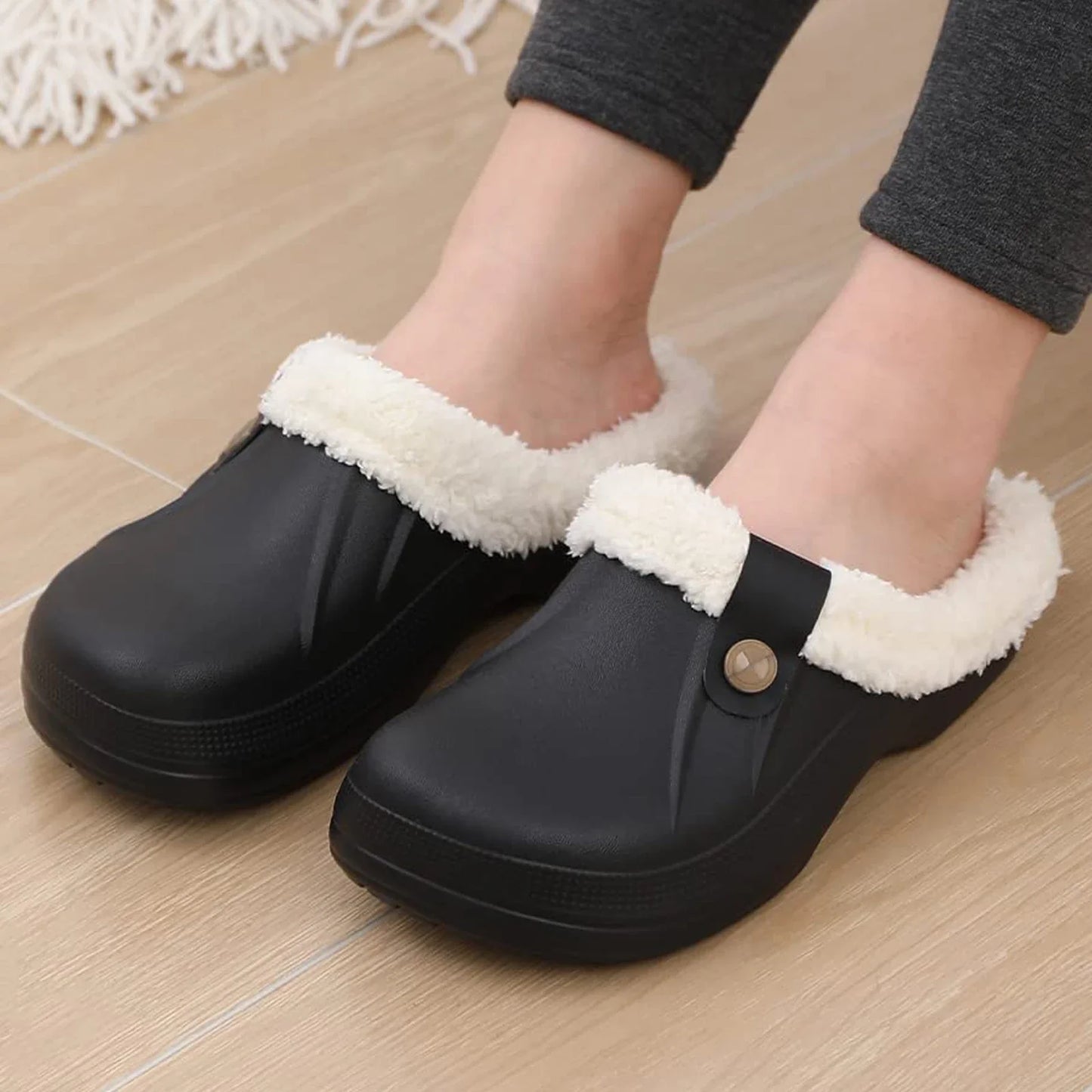 Waterdichte Fleece Klompen Luxe Bontvoering Warm en Stijlvol - Velinix