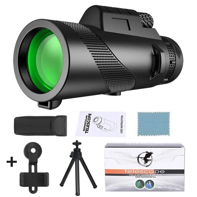 Monoculaire Telescoop 80x100 HD Zoom voor Jagen en Kamperen