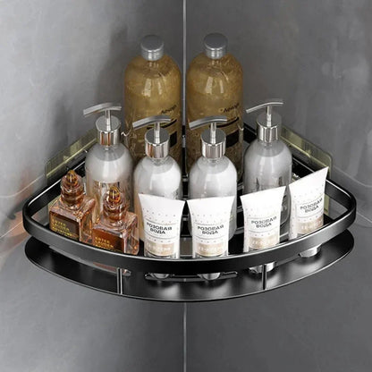 Badkamer Wandrek Aluminium Hoekhouder Zonder Boren voor Zeep en Shampoo