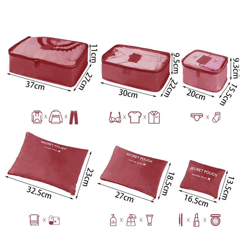 Reisorganizer Set met Opbergzakken en Reistas Accessoires