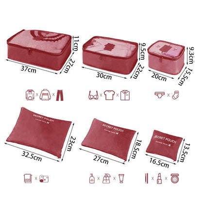 Reisorganizer Set met Opbergzakken en Reistas Accessoires
