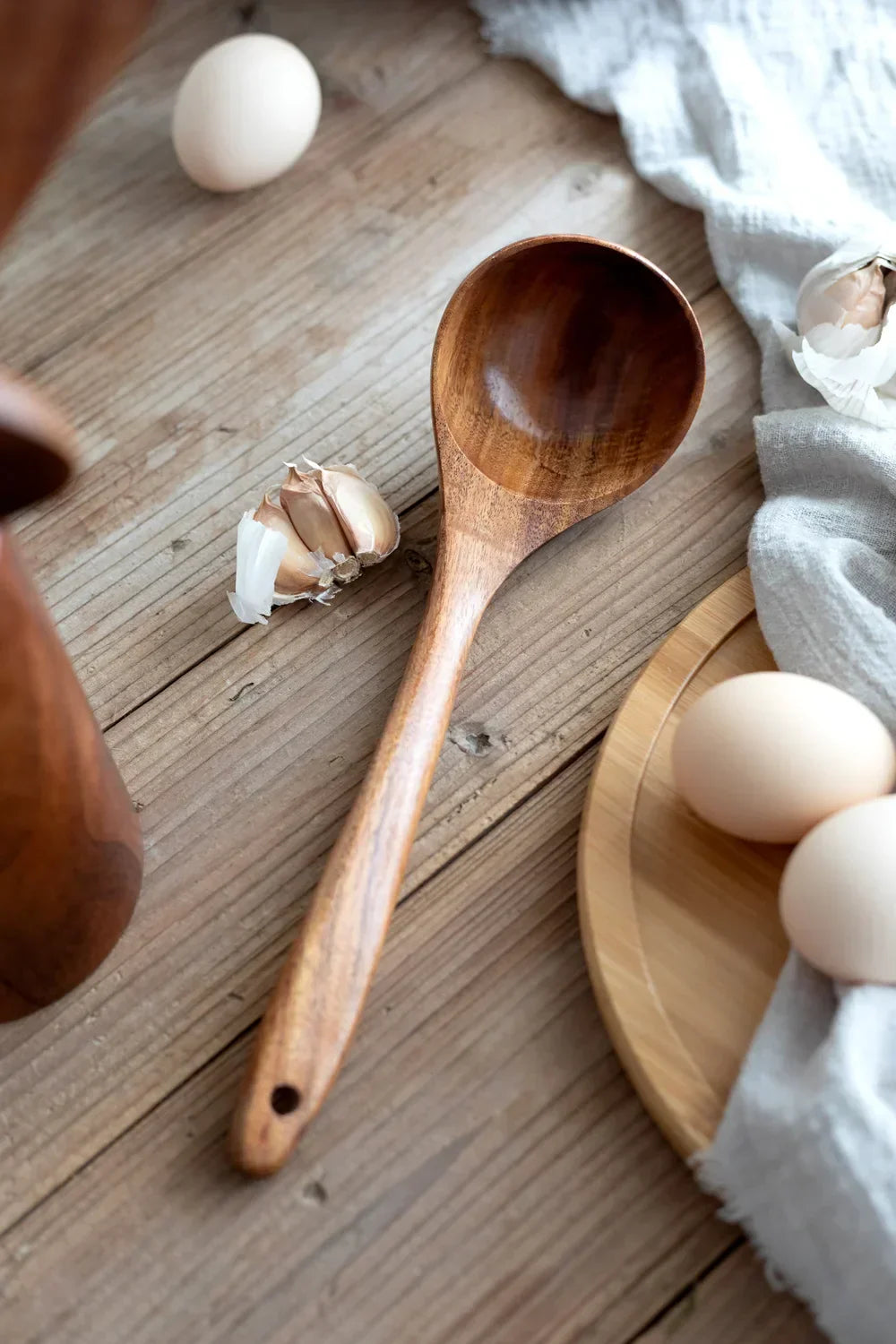 Teak Keuken Set Natuurlijk Houten Bestek