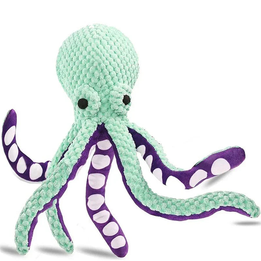 Hondenspeelgoed Octopus Zacht Pluche Blauw met Piepfunctie