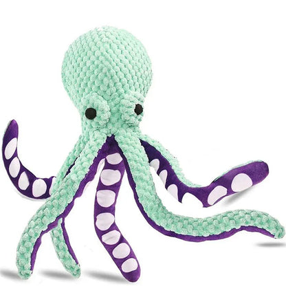 Hondenspeelgoed Octopus Zacht Pluche Blauw met Piepfunctie