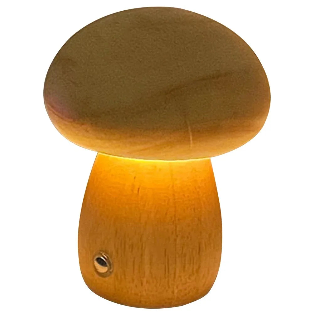 Houten LED Nachtlampje Dimbaar met USB Oplader