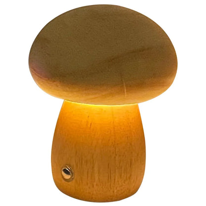 Houten LED Nachtlampje Dimbaar met USB Oplader