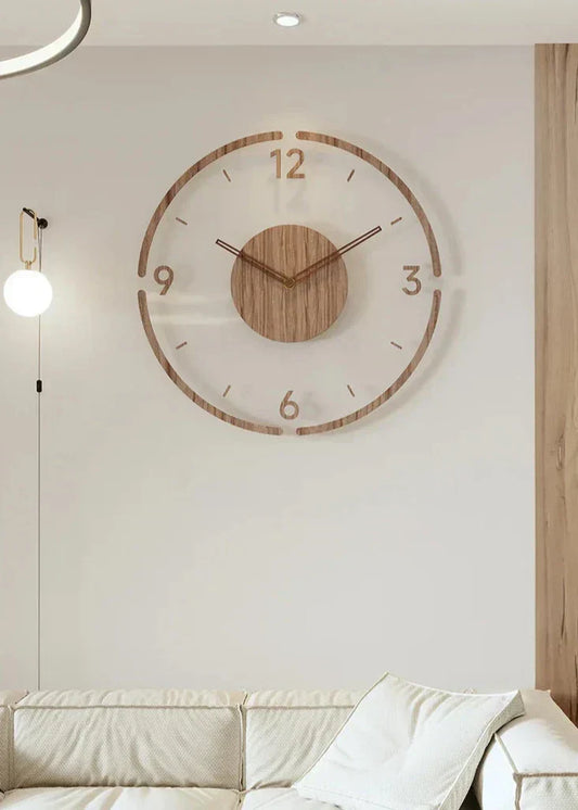Houten Wandklok Modern Design voor Woonkamer - Velinix
