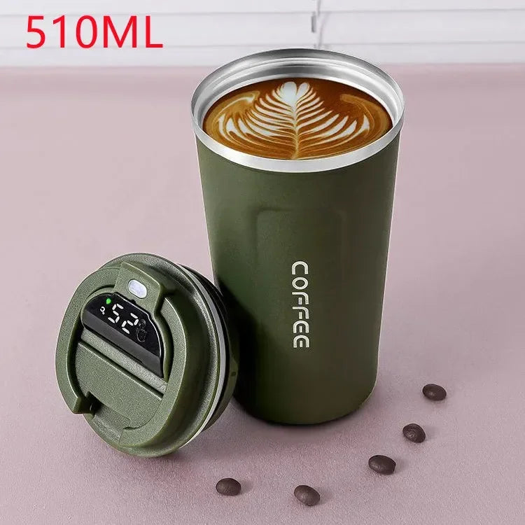 Thermos Koffiemok 510ml Roestvrij Staal met Temperatuurweergave