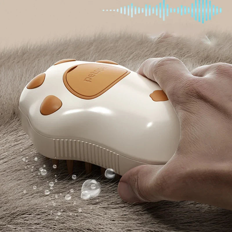 Kattenborstel 3-in-1 Zacht Silicone Massageborstel Roze of Bruin