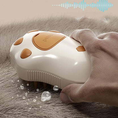 Kattenborstel 3-in-1 Zacht Silicone Massageborstel Roze of Bruin