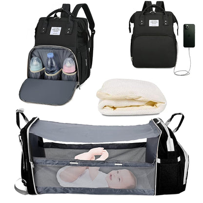 2-in-1 Luiertas Baby Rugzak Draagbaar