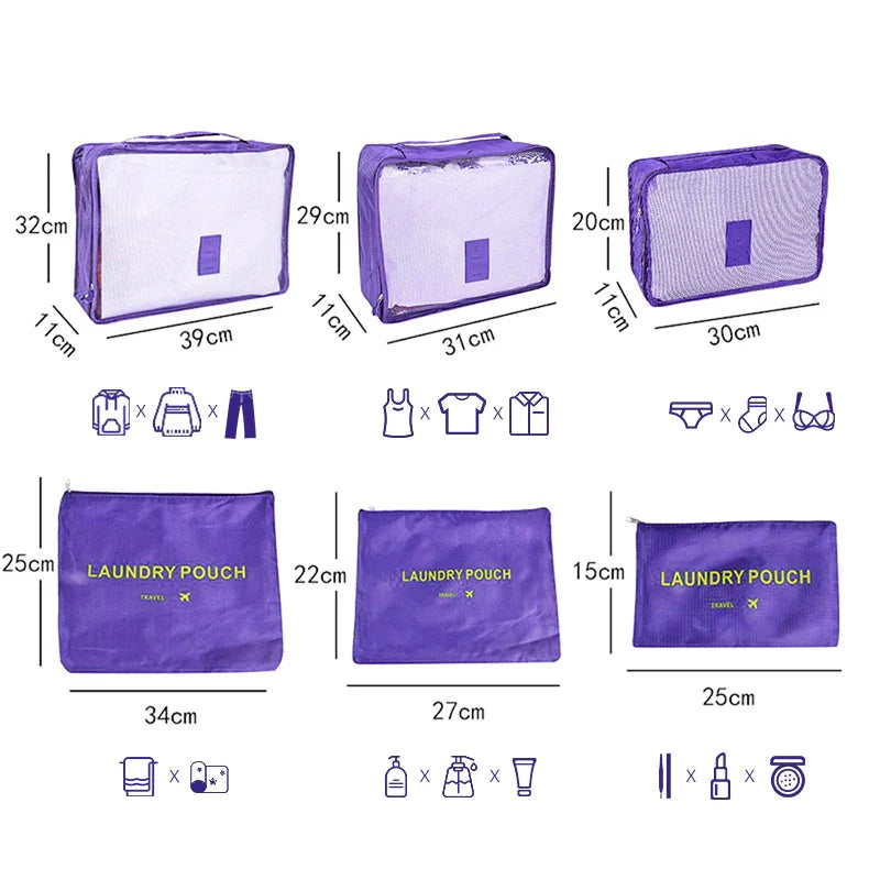 Reisorganizer Set met Opbergzakken en Reistas Accessoires