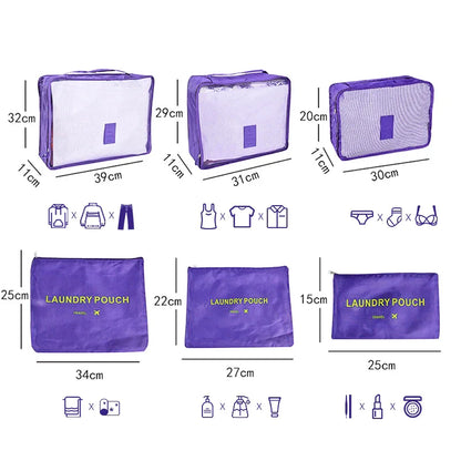 Reisorganizer Set met Opbergzakken en Reistas Accessoires