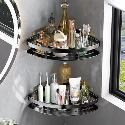 Badkamer Wandrek Aluminium Hoekhouder Zonder Boren voor Zeep en Shampoo
