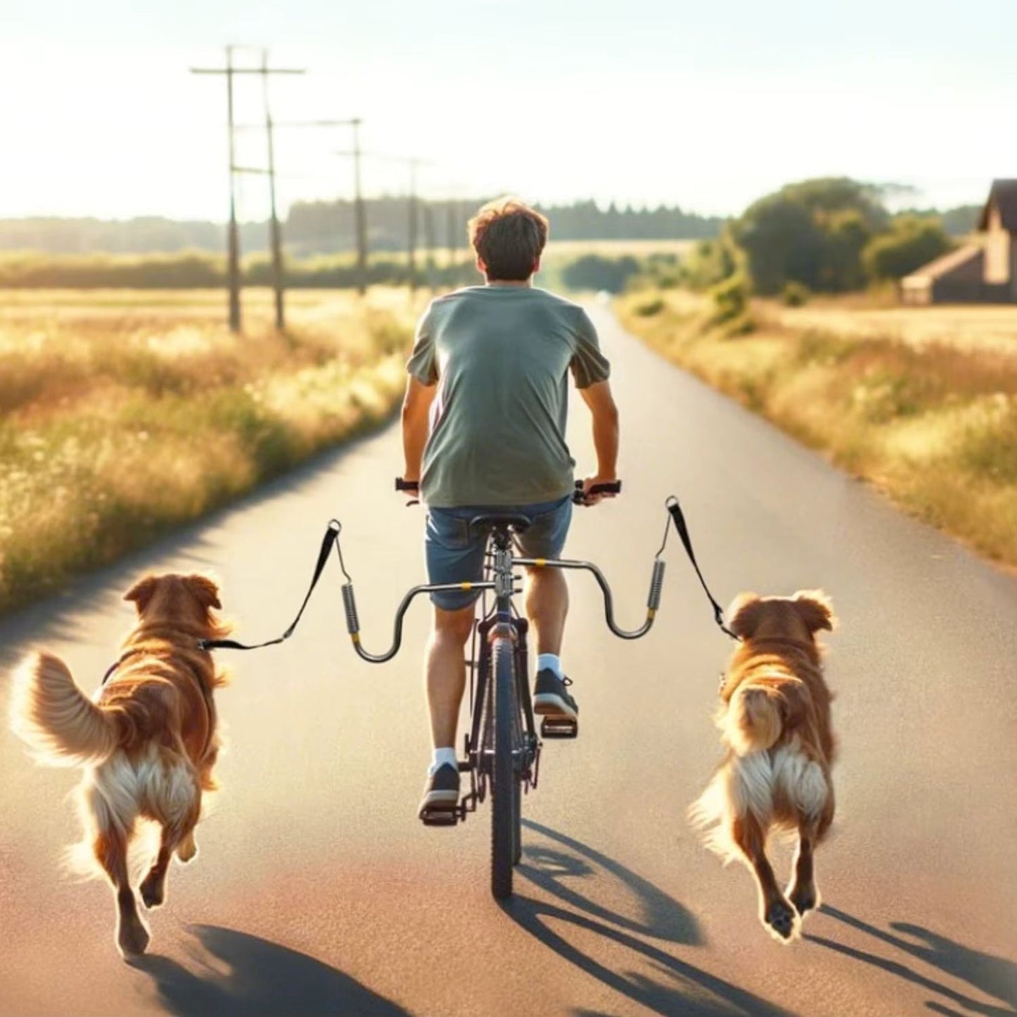 Fietsstang voor Honden met Schokdemping en Riem