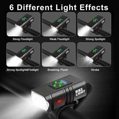 Fietsverlichting Set USB Oplaadbaar - 1500 Lumen LED Koplamp met 6 Modi