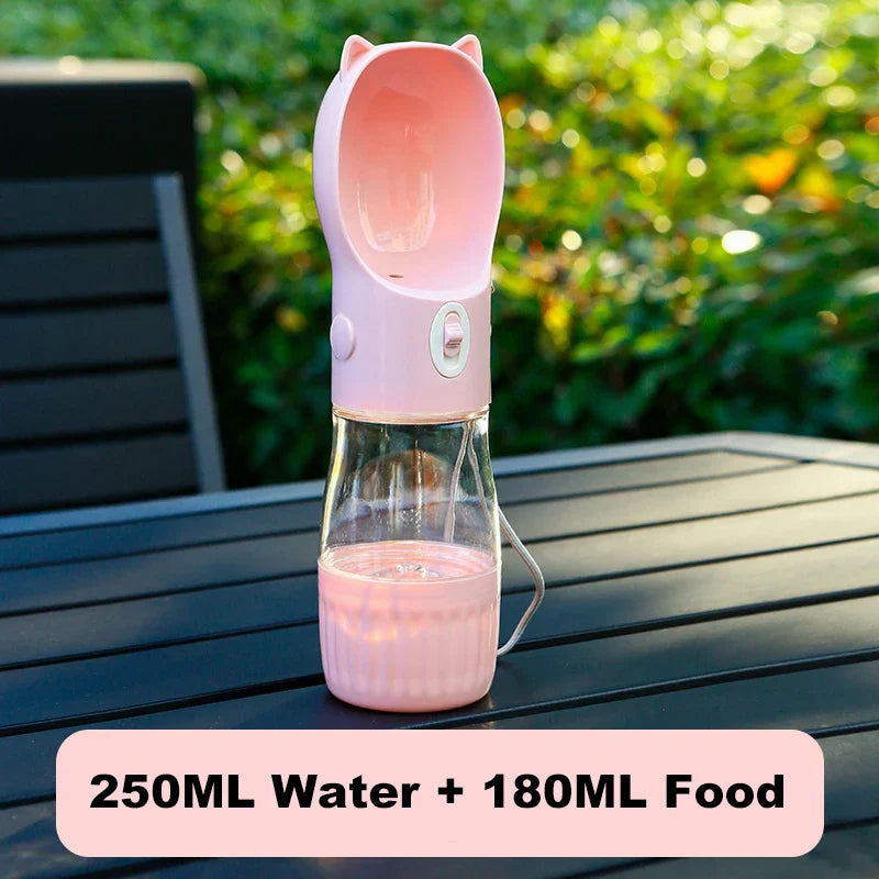 Honden Drinkfles met Voederbak 2-in-1 voor Katten en Honden