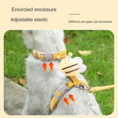 Kattentuigje met Leash en Halsband Bee Ontwerp