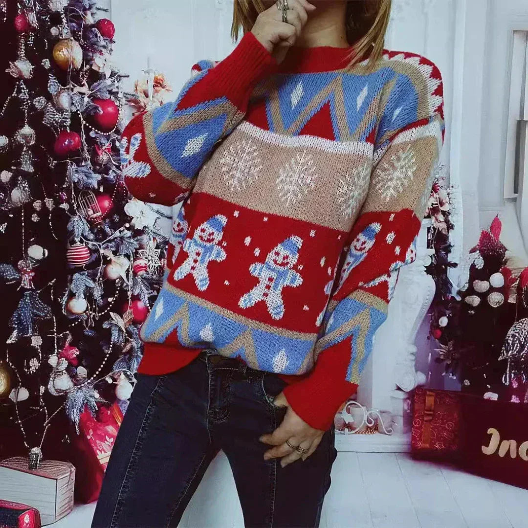 Dames Kersttrui Oversized Warme Wintertrui Comfortabel