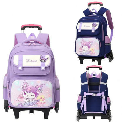 Kinderen Rugzak met Trolley – Kuromi Schattige Schooltas Lichtgewicht