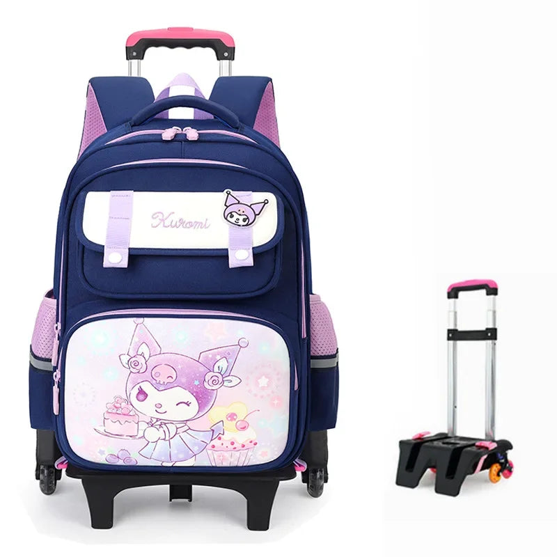 Kinderen Rugzak met Trolley – Kuromi Schattige Schooltas Lichtgewicht - Velinix