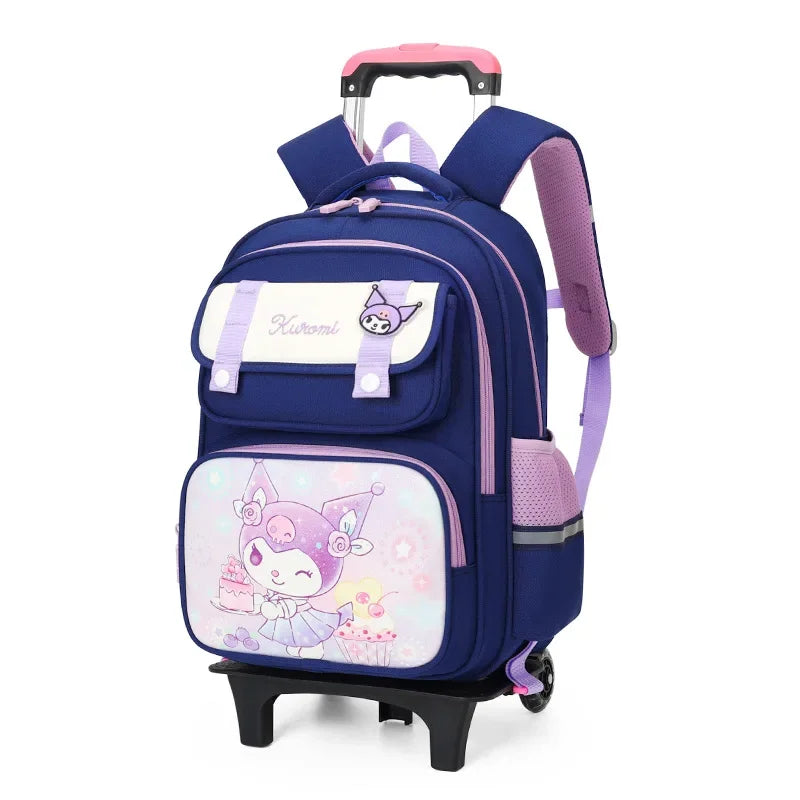 Kinderen Rugzak met Trolley – Kuromi Schattige Schooltas Lichtgewicht