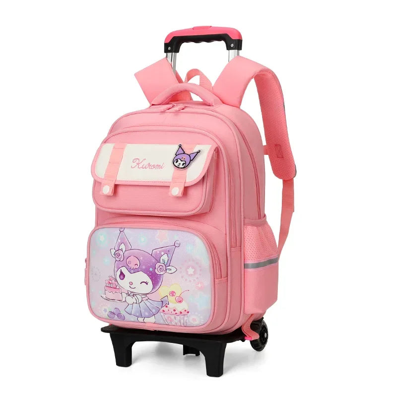 Kinderen Rugzak met Trolley – Kuromi Schattige Schooltas Lichtgewicht