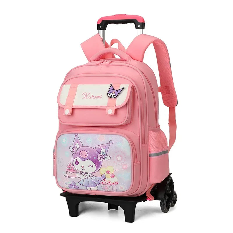 Kinderen Rugzak met Trolley – Kuromi Schattige Schooltas Lichtgewicht