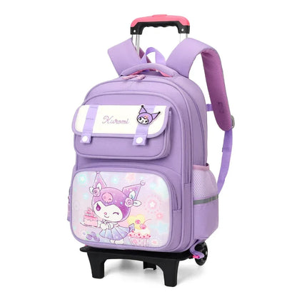 Kinderen Rugzak met Trolley – Kuromi Schattige Schooltas Lichtgewicht