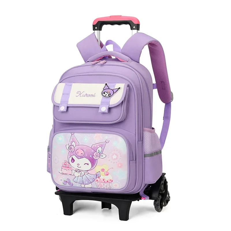 Kinderen Rugzak met Trolley – Kuromi Schattige Schooltas Lichtgewicht