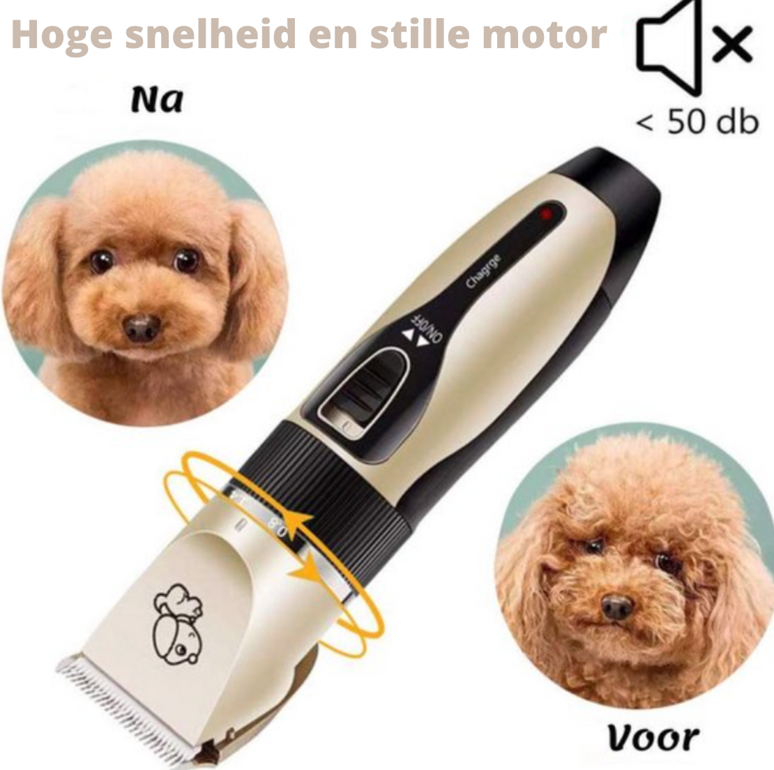 Hondentrimmer Draadloos Stil en Krachtig voor Alle Rassen