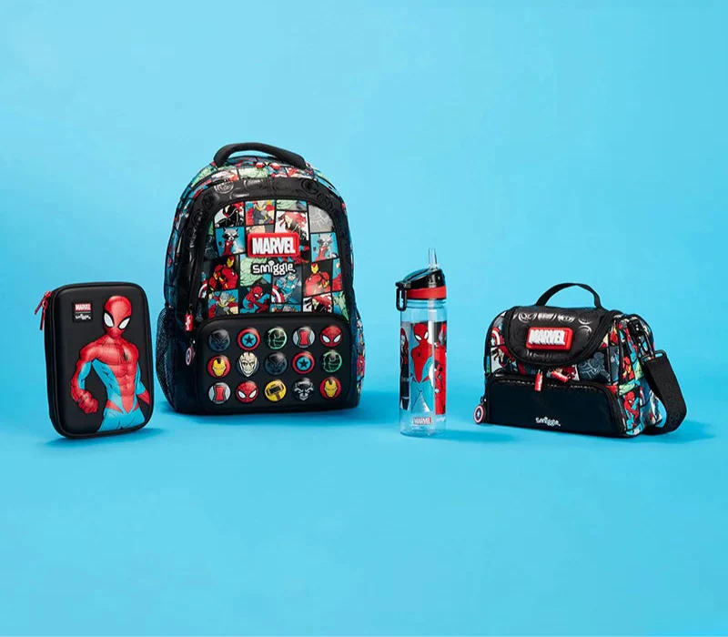 Spiderman Schooltas Set voor Jongen met Lunchbox en Etui - Velinix