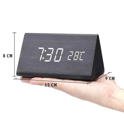 LED Houten Klok met Spraakfunctie Modern Design