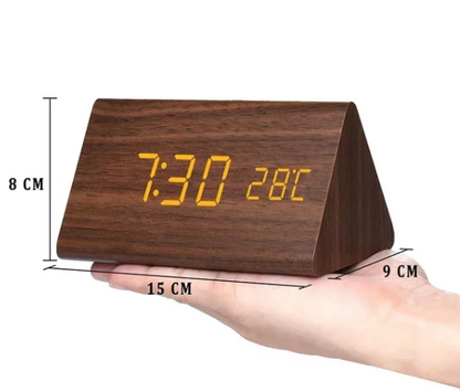LED Houten Klok met Spraakfunctie Modern Design
