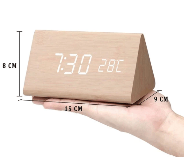 LED Houten Klok Slim en Stijlvol met Spraakbesturing