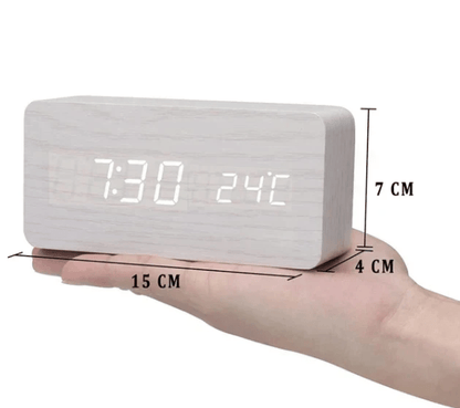 LED Houten Klok Slim en Stijlvol met Spraakbesturing