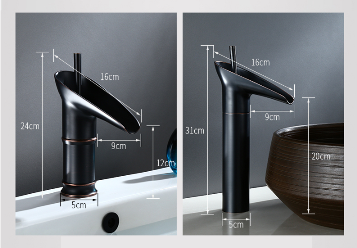 Waterval Kraan Messing Cuba Stijl Warm en Koud Water