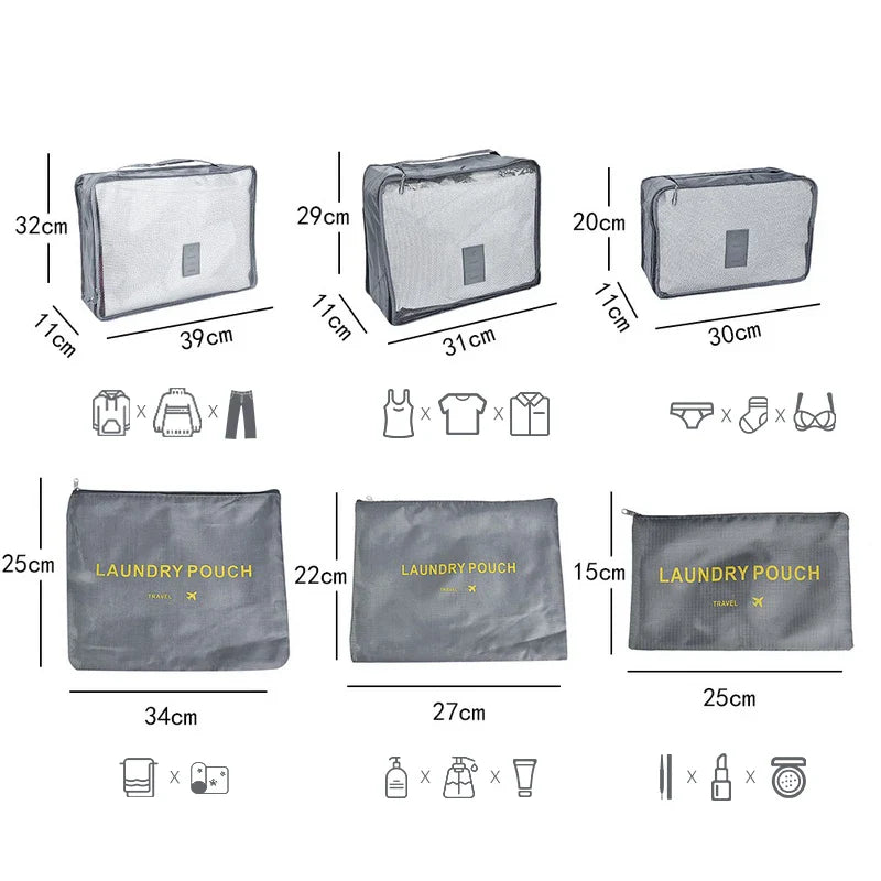Reisorganizer Set met Opbergzakken en Reistas Accessoires