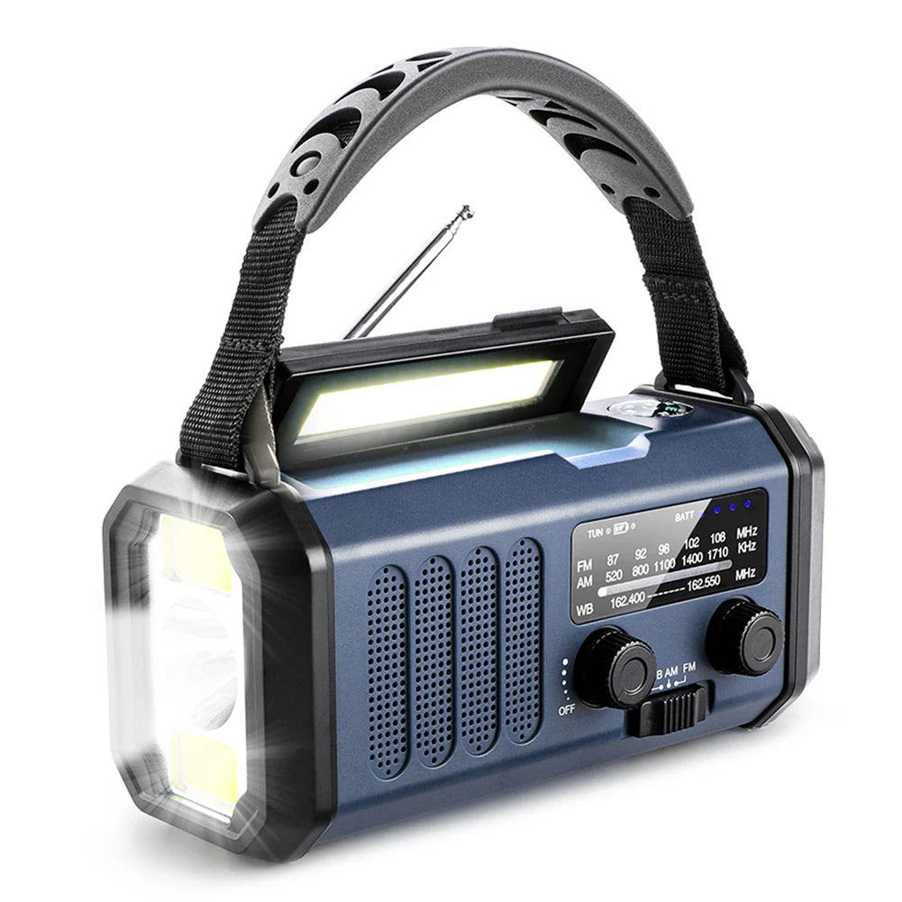 Zonne Radio AM/FM met Zaklamp en Kompas