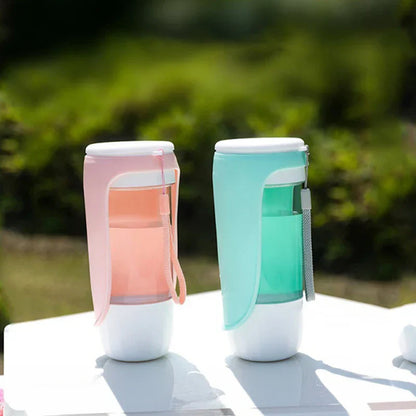 Honden Drinkfles 2-in-1 met Voedselvak en Kom