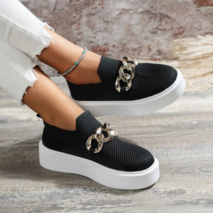 Stijlvolle Loafers met Ketting Detail Comfortabel Leer