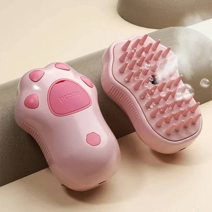 Kattenborstel 3-in-1 Zacht Silicone Massageborstel Roze of Bruin
